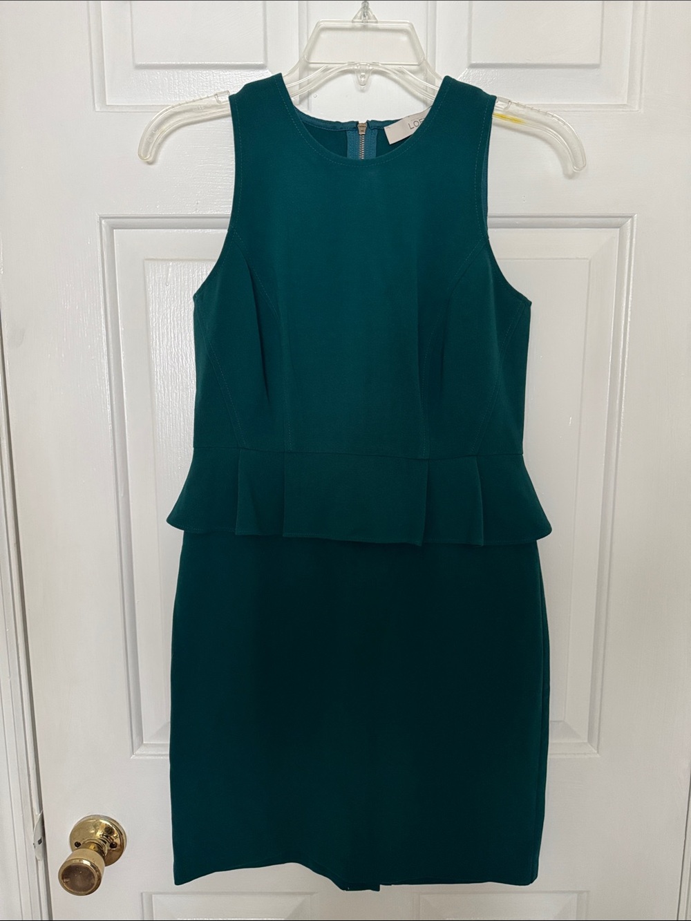 Ann Taylor Loft peplum emerald dress - Picture 1 of 3